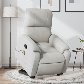 Liftable massage recliner light gray microfiber fabric by , Armchairs - Ref: Foro24-3204937, Price: 283,07 €, Discount: %