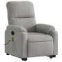 Liftable massage recliner light gray microfiber fabric by , Armchairs - Ref: Foro24-3204937, Price: 283,09 €, Discount: %