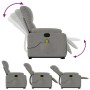 Liftable massage recliner light gray microfiber fabric by , Armchairs - Ref: Foro24-3204937, Price: 283,09 €, Discount: %