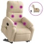 Sillón masaje eléctrico reclinable elevable tela crema de , Sillones - Ref: Foro24-3204954, Precio: 341,22 €, Descuento: %