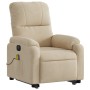 Liftable reclining electric massage chair cream fabric by , Armchairs - Ref: Foro24-3204954, Price: 329,86 €, Discount: %