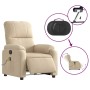 Sillón masaje eléctrico reclinable elevable tela crema de , Sillones - Ref: Foro24-3204954, Precio: 341,22 €, Descuento: %