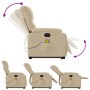 Liftable reclining electric massage chair cream fabric by , Armchairs - Ref: Foro24-3204954, Price: 329,86 €, Discount: %