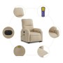 Sillón masaje eléctrico reclinable elevable tela crema de , Sillones - Ref: Foro24-3204954, Precio: 341,22 €, Descuento: %