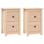 Mesitas de noche 2 uds madera maciza de pino 40x35x61,5 cm de vidaXL, Mesitas de noche - Ref: Foro24-820947, Precio: 102,85 €...