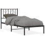 Bed frame with black metal headboard 80x200 cm by , Beds and slatted bases - Ref: Foro24-374428, Price: 64,78 €, Discount: %