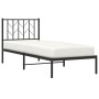 Bed frame with black metal headboard 80x200 cm by , Beds and slatted bases - Ref: Foro24-374428, Price: 64,78 €, Discount: %