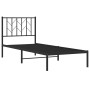 Bed frame with black metal headboard 80x200 cm by , Beds and slatted bases - Ref: Foro24-374428, Price: 64,78 €, Discount: %