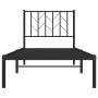 Bed frame with black metal headboard 80x200 cm by , Beds and slatted bases - Ref: Foro24-374428, Price: 64,78 €, Discount: %