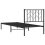 Bed frame with black metal headboard 80x200 cm by , Beds and slatted bases - Ref: Foro24-374428, Price: 64,78 €, Discount: %