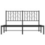 Bed frame with black metal headboard 140x190 cm by , Beds and slatted bases - Ref: Foro24-374437, Price: 103,64 €, Discount: %