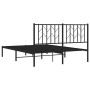 Bed frame with black metal headboard 140x190 cm by , Beds and slatted bases - Ref: Foro24-374437, Price: 103,64 €, Discount: %