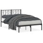 Estructura de cama con cabecero metal negro 120x200 cm de , Camas y somieres - Ref: Foro24-374435, Precio: 93,39 €, Descuento: %