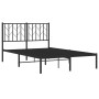 Estructura de cama con cabecero metal negro 120x200 cm de , Camas y somieres - Ref: Foro24-374435, Precio: 93,39 €, Descuento: %