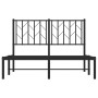 Estructura de cama con cabecero metal negro 120x200 cm de , Camas y somieres - Ref: Foro24-374435, Precio: 93,39 €, Descuento: %