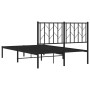 Estructura de cama con cabecero metal negro 120x200 cm de , Camas y somieres - Ref: Foro24-374435, Precio: 93,39 €, Descuento: %