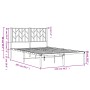 Estructura de cama con cabecero metal negro 120x200 cm de , Camas y somieres - Ref: Foro24-374435, Precio: 93,39 €, Descuento: %