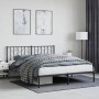 Estructura de cama con cabecero metal negro 160x200 cm de , Camas y somieres - Ref: Foro24-374440, Precio: 120,08 €, Descuent...