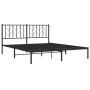 Estructura de cama con cabecero metal negro 160x200 cm de , Camas y somieres - Ref: Foro24-374440, Precio: 120,99 €, Descuent...