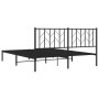 Estructura de cama con cabecero metal negro 160x200 cm de , Camas y somieres - Ref: Foro24-374440, Precio: 120,99 €, Descuent...