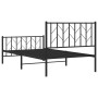 Bed frame with headboard and black metal footboard 100x190cm by , Beds and slatted bases - Ref: Foro24-374449, Price: 73,31 €...