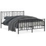 Estructura de cama cabecero y pie de cama metal negro 135x190cm de , Camas y somieres - Ref: Foro24-374454, Precio: 109,31 €,...