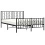 Black metal headboard and footboard bed frame 140x200cm by , Beds and slatted bases - Ref: Foro24-374456, Price: 122,83 €, Di...