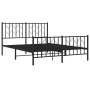 Black metal headboard and footboard bed frame 140x200cm by , Beds and slatted bases - Ref: Foro24-374456, Price: 122,83 €, Di...