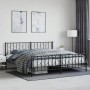 Black metal headboard and footboard bed frame 193x203cm by , Beds and slatted bases - Ref: Foro24-374461, Price: 126,22 €, Di...