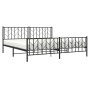 Black metal headboard and footboard bed frame 193x203cm by , Beds and slatted bases - Ref: Foro24-374461, Price: 126,22 €, Di...