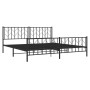 Black metal headboard and footboard bed frame 193x203cm by , Beds and slatted bases - Ref: Foro24-374461, Price: 126,22 €, Di...