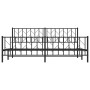 Black metal headboard and footboard bed frame 193x203cm by , Beds and slatted bases - Ref: Foro24-374461, Price: 126,22 €, Di...