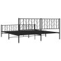 Black metal headboard and footboard bed frame 193x203cm by , Beds and slatted bases - Ref: Foro24-374461, Price: 126,22 €, Di...