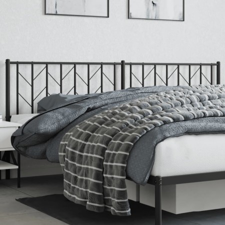 Black metal headboard 200 cm by , Headboards and footboards - Ref: Foro24-374475, Price: 37,30 €, Discount: %