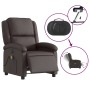 Sillón de masaje eléctrico cuero auténtico marrón oscuro de , Sillones - Ref: Foro24-3204259, Precio: 424,52 €, Descuento: %