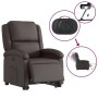 Sillón reclinable eléctrico pie cuero auténtico marrón oscuro de , Sillones - Ref: Foro24-3204271, Precio: 447,71 €, Descuent...