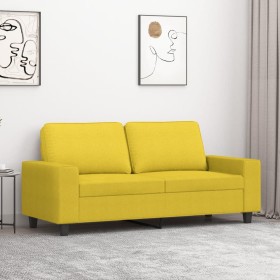 2 seater sofa in light yellow fabric 140 cm by , Sofas - Ref: Foro24-359396, Price: 205,99 €, Discount: %