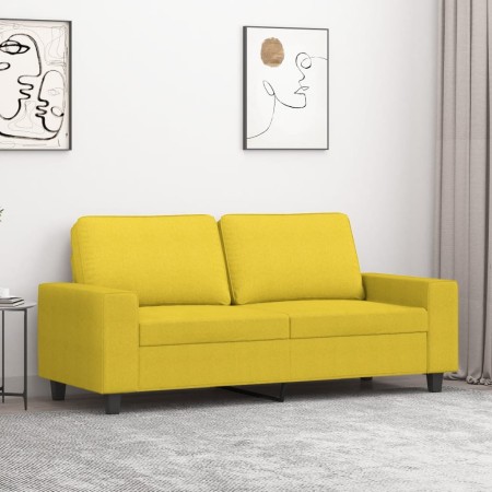 Sofá de 2 plazas de tela amarillo claro 140 cm de , Sofás - Ref: Foro24-359396, Precio: 217,28 €, Descuento: %