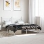 Estructura de cama de metal con cabecero blanca 150x200 cm de , Camas y somieres - Ref: Foro24-374390, Precio: 100,45 €, Desc...