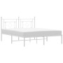 Estructura de cama de metal con cabecero blanca 150x200 cm de , Camas y somieres - Ref: Foro24-374390, Precio: 100,45 €, Desc...