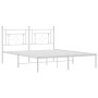 Estructura de cama de metal con cabecero blanca 150x200 cm de , Camas y somieres - Ref: Foro24-374390, Precio: 100,45 €, Desc...