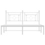 Estructura de cama de metal con cabecero blanca 150x200 cm de , Camas y somieres - Ref: Foro24-374390, Precio: 100,45 €, Desc...