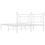 Estructura de cama de metal con cabecero blanca 150x200 cm de , Camas y somieres - Ref: Foro24-374390, Precio: 100,45 €, Desc...