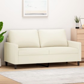 Cream velvet 2-seater sofa 140 cm by , Sofas - Ref: Foro24-359207, Price: 238,99 €, Discount: %