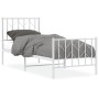 Metal bed frame with headboard and footboard white 75x190 cm by , Beds and slatted bases - Ref: Foro24-374494, Price: 64,32 €...