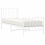 Metal bed frame with headboard and footboard white 75x190 cm by , Beds and slatted bases - Ref: Foro24-374494, Price: 64,32 €...