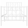 Metal bed frame with headboard and footboard white 75x190 cm by , Beds and slatted bases - Ref: Foro24-374494, Price: 64,32 €...