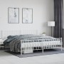 Estructura cama metal con cabecero y estribo blanco 200x200 cm de , Camas y somieres - Ref: Foro24-374511, Precio: 122,99 €, ...