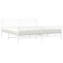 Estructura cama metal con cabecero y estribo blanco 200x200 cm de , Camas y somieres - Ref: Foro24-374511, Precio: 122,99 €, ...