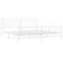 Estructura cama metal con cabecero y estribo blanco 200x200 cm de , Camas y somieres - Ref: Foro24-374511, Precio: 122,99 €, ...